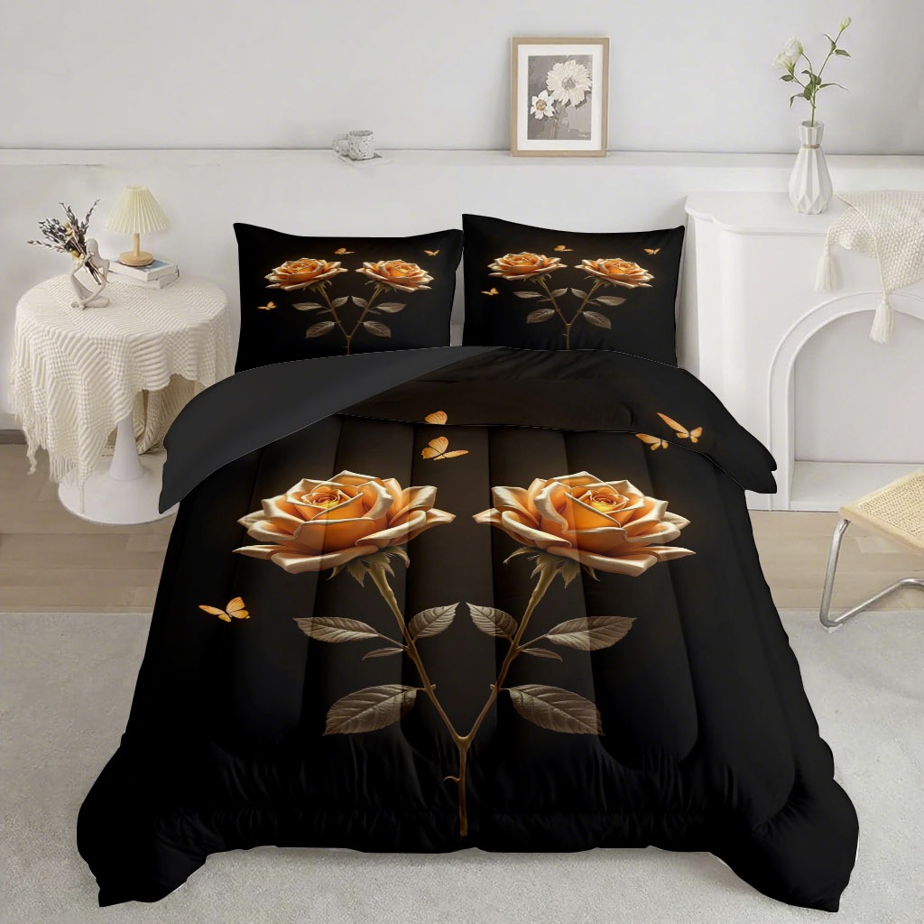 TEMU / JIT Pastoral colorido flores transfronterizas impresión digital HD 180gms colcha colcha ajuste de almohada