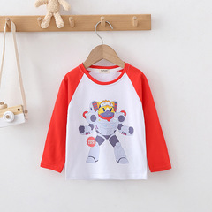 Wholesale Trendy South Korean Style TTM Robot Children's Top for Young Children with Long Sleeve T-Shirt in Spring 2023