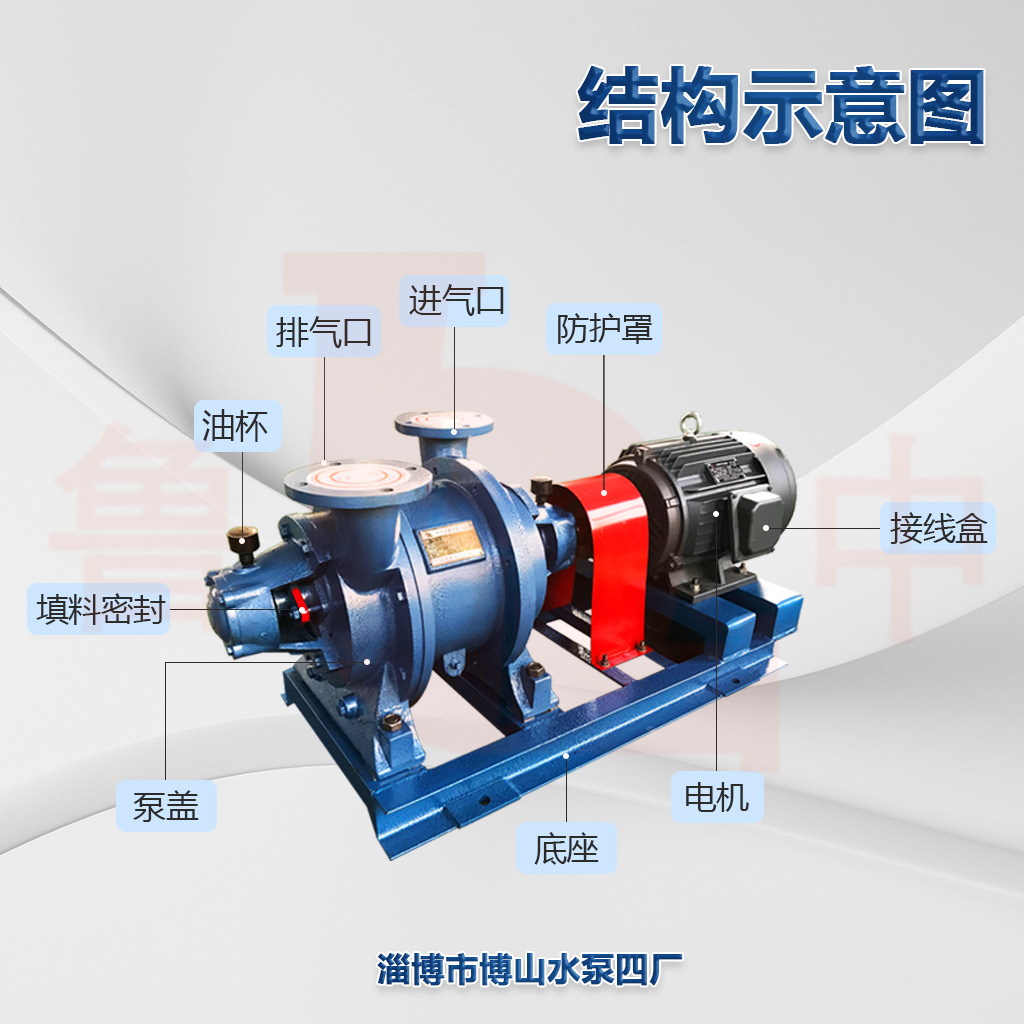 SK-42B型水环式真空泵压缩机化工行业气体输送泵不锈钢真空泵
