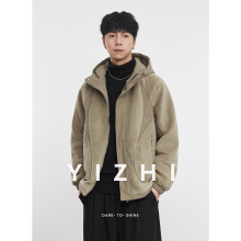亦止【简绒】夹克外套男秋冬季2025新款摇粒绒加厚保暖连帽棉衣服