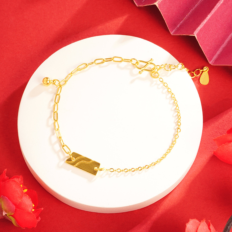 INS pulsera simple imitación oro todo fósforo chica temperamento joyería estilo fresco Pequeño Libro Rojo mismo suministro de accesorios de estilo coreano