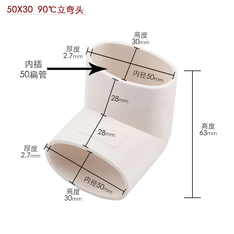 Pvc平継手50地漏れシフター洗濯機下水変位丸平エルボ楕円管平管部品|undefined