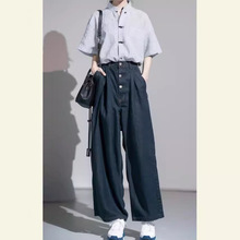 新中式轻国风盘扣衬衫洋气减龄时尚漂亮小个子套装裤女夏