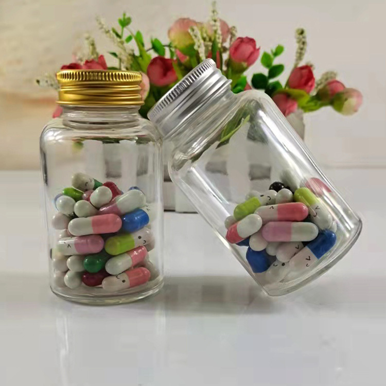 批发100ml玛咖片剂瓶玻璃瓶药丸保健品包装瓶玻璃胶囊瓶子