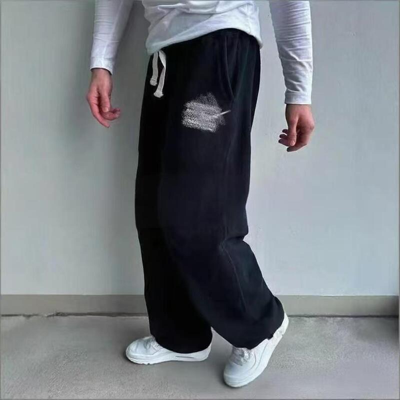 Couple's Wide-Leg Casual Sweatpants, American-Style Trendy Straight-Leg Pants, Soft and Skin-Friendly, Warm, Embroidered Hook Design, Suitable for Commuting and Sports Couple's Wide-Leg Casual Sweatpants, American-Style Trendy Straight-Leg Pants, Soft and Skin-Friendly, Warm, Embroidered Hook Design, Suitable for Commuting and Sports
