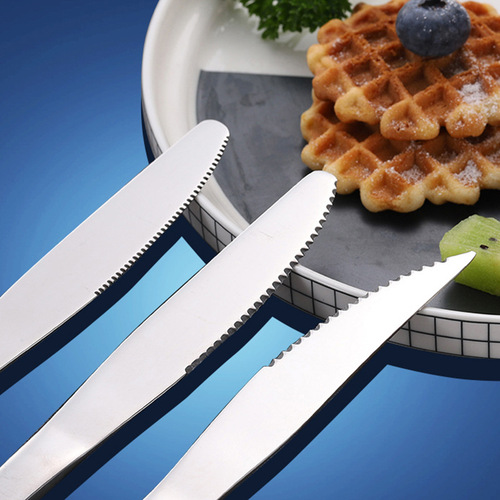 1012 stainless steel round tip spoon Western food knife and fork spoon creative coffee ice cream spoon long handle soup spoon can be printed with logo