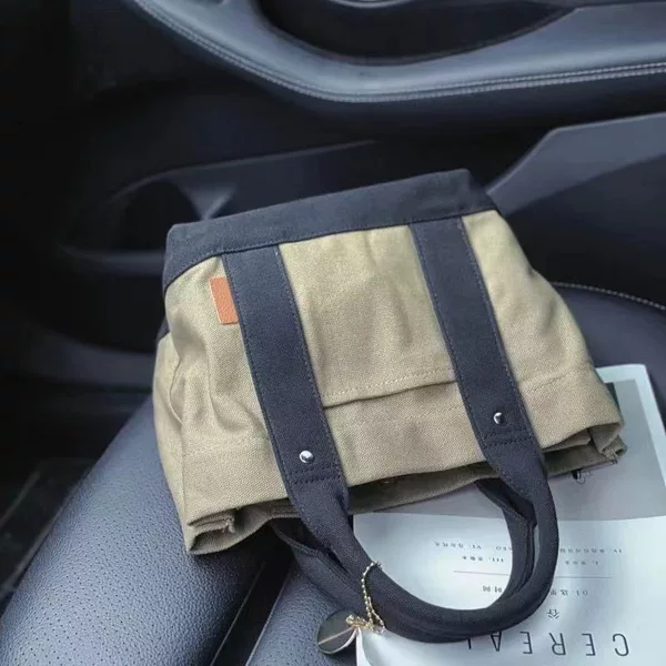 New Cross-Border Multi-Compartment Canvas Bag, Large Capacity Shoulder Bag, Trendy Patchwork Handbag Wholesale