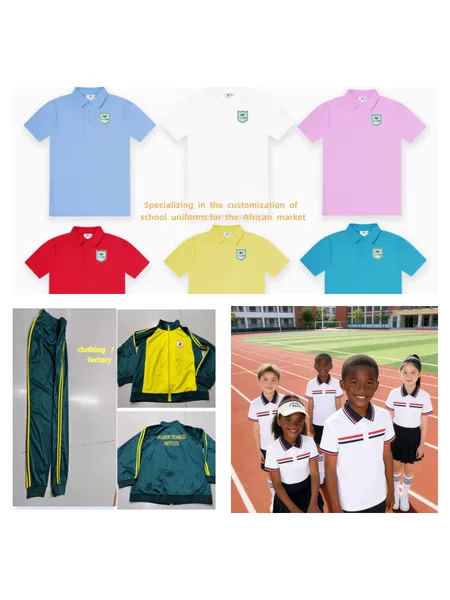 Custom-Made African Elementary School Uniforms, Kindergarten Factory Class Uniforms, Short-Sleeved White Shirts, Thai School Uniforms