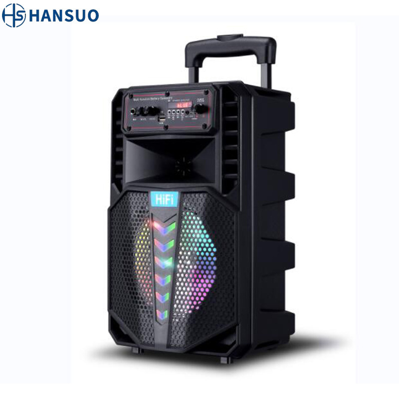 Han Sol Audio Factory Hot Sale in stock 8 Inch Outdoor Portable Subwoofer Bluetooth K Song Speaker HS-TS0880