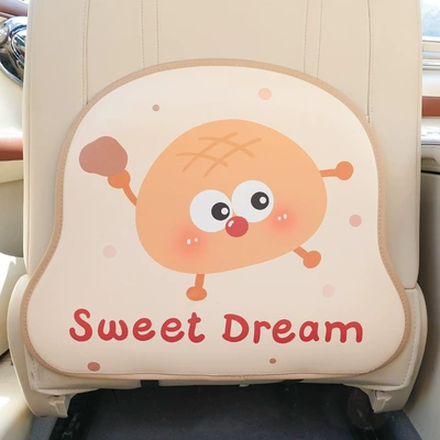 Toast Cheese Car Anti-Kick Pad Three-Dimensional Leather Easy to Clean Chair Back Anti-Dirty Pad Cartoon Cute Car Anti-Kick Pad (Chair back anti-kick pad) - cheese-three-dimensional-small-anti-kick-pad