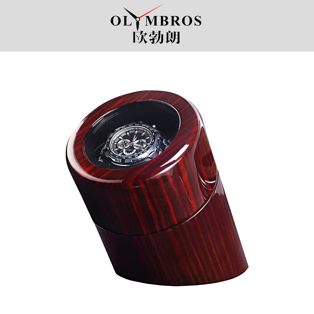 Fashion single head rotor watch storage box automatic wooden watch winder for single watch