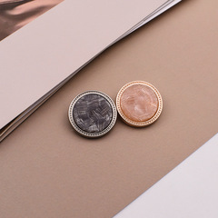 小香風金屬扣子西裝大衣外套紐扣針織開衫呢大衣粉色女上衣裝飾扣