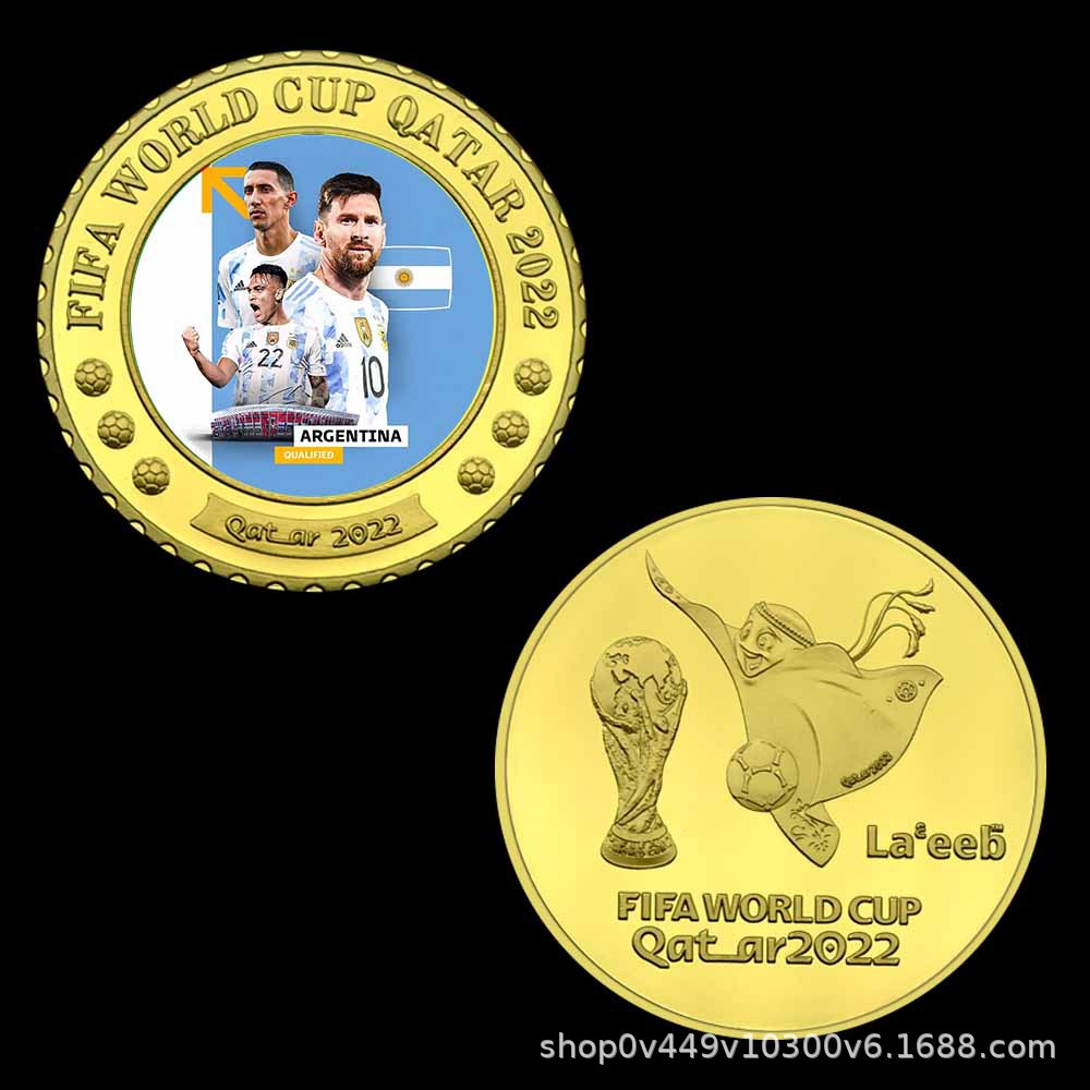 Monedas conmemorativas de la Copa del Mundo de Qatar 2022 32 estilos Monedas por mayor de varios países Colección de fans de fútbol