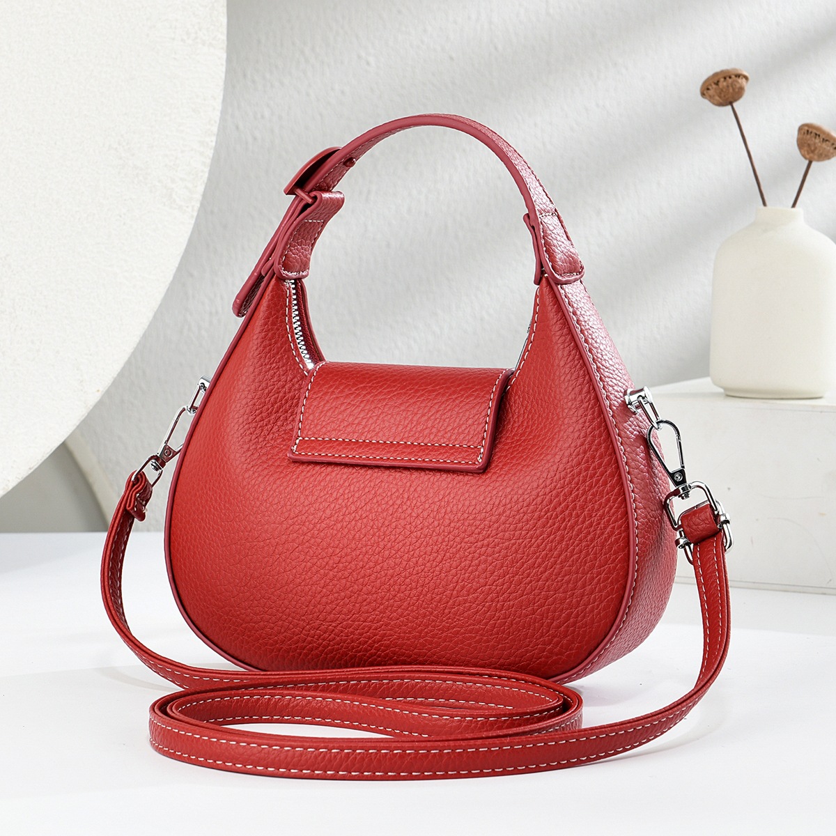 Bolsa de moda de media luna bolsas de bolsas de bolsas de bolsas simples bolsas de mochila de nuevo color sólido bolsas de hombro de viaje de mano bolsas transfronterizas