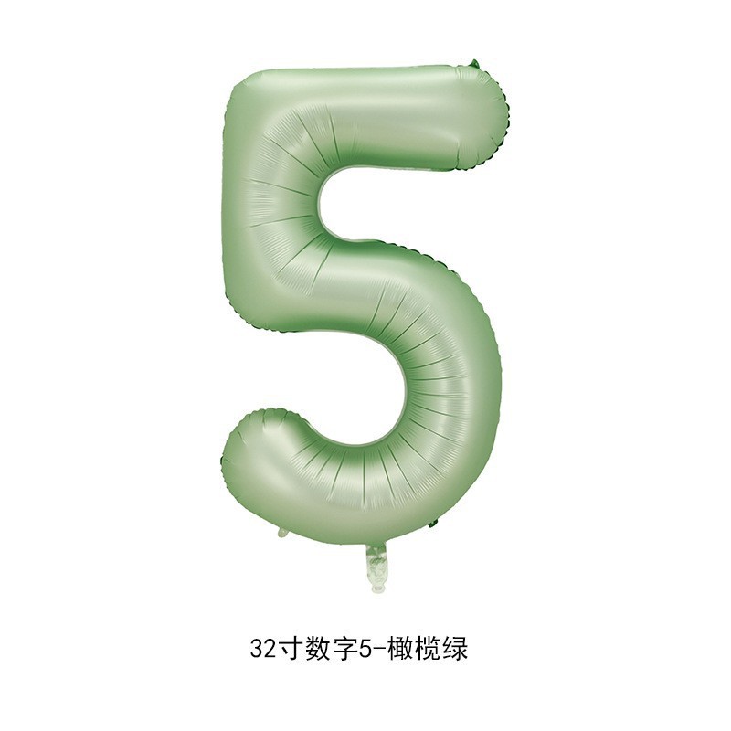 Versión estadounidense transfronteriza de 32 pulgadas verde oliva cumpleaños fiesta digital decoración de escena diseño película de aluminio papel de aluminio globo al por mayor