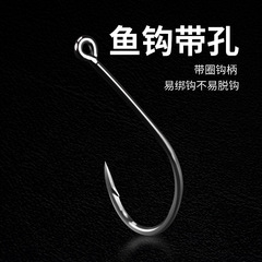 Pike hook, black seabream hook, sea bream lure hook, inverted fishing rig, eagle-shaped bulk barbless tube-equipped lure hook with pre-drilled holes