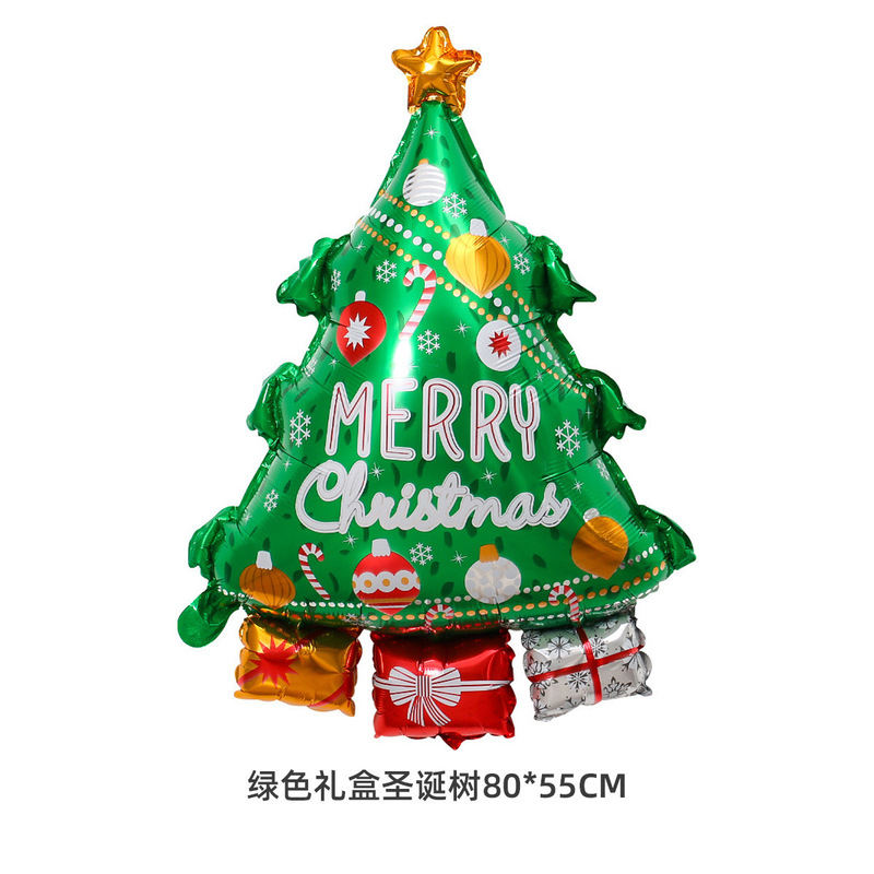 跨境圣诞节圣诞老人拐杖麋鹿雪花雪人卡通铝膜气球圣诞派对装饰球|undefined