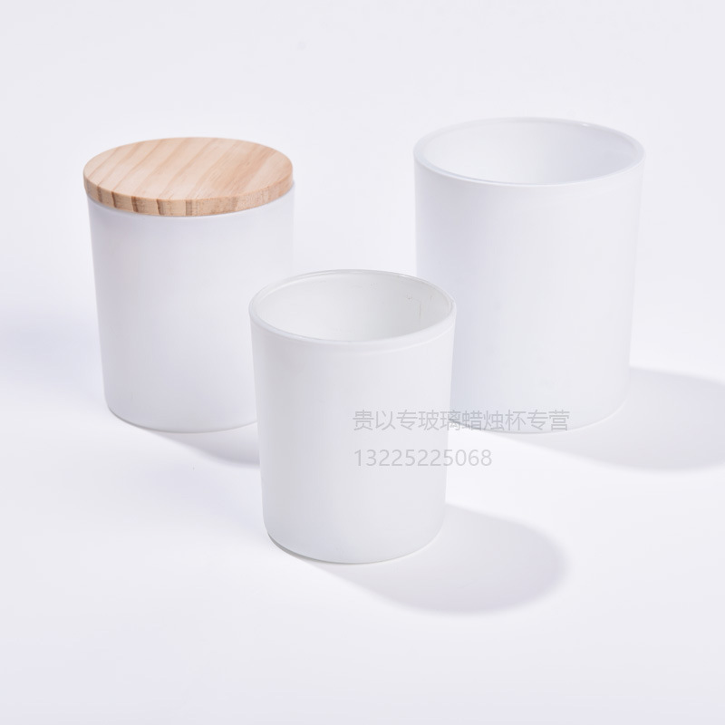 现货 210ml哑光白色Candle glass jar自制香薰蜡烛杯玻璃瓶罐杯