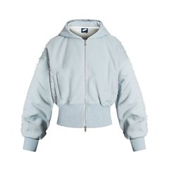 美式珍珠立体装饰短款连帽卫衣女潮2025秋季收腰显瘦休闲百搭外套