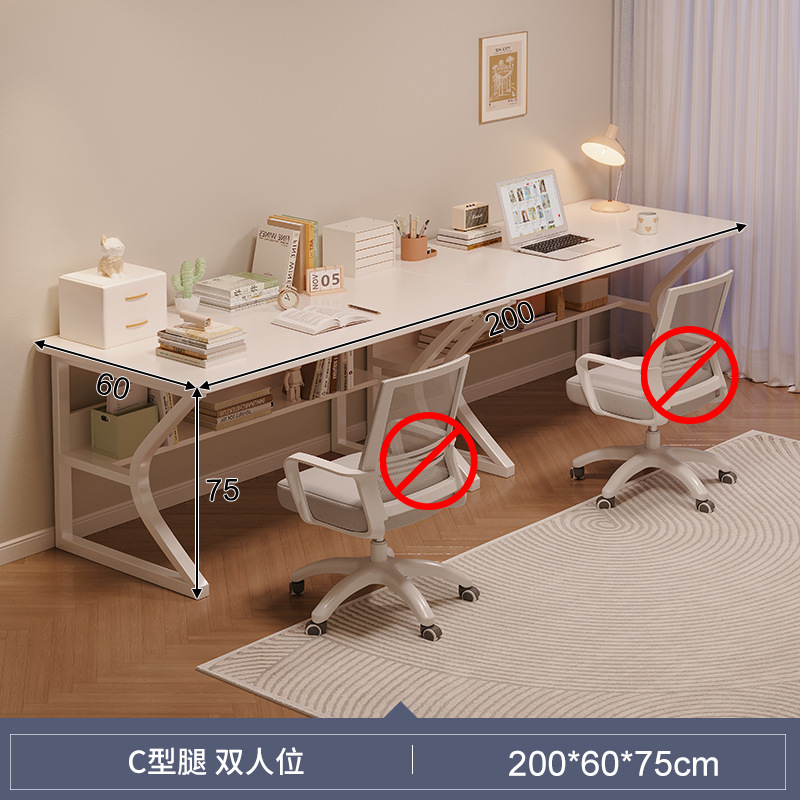 Mesa de computadora de dos personas mesa de escritorio para estudiantes de estudio en el hogar escritorio de dormitorio pequeño escritorio escritorio minimalista escritorio de oficina blanco
