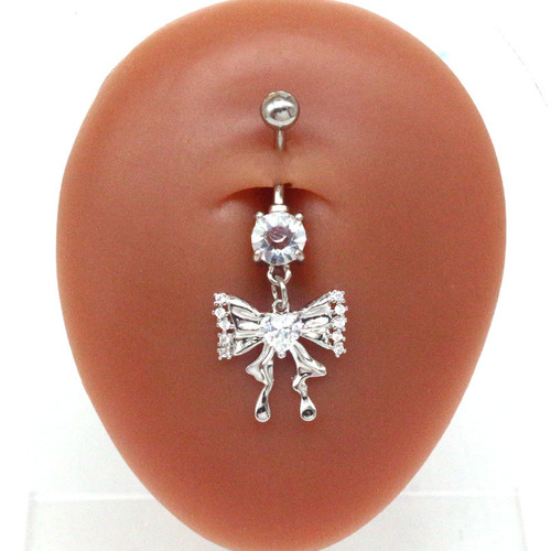 European and American cross-border diamond-encrusted Butterfly Moon Planet belly button ring, navel ornament, navel nail, body piercing jewelry manufacturer