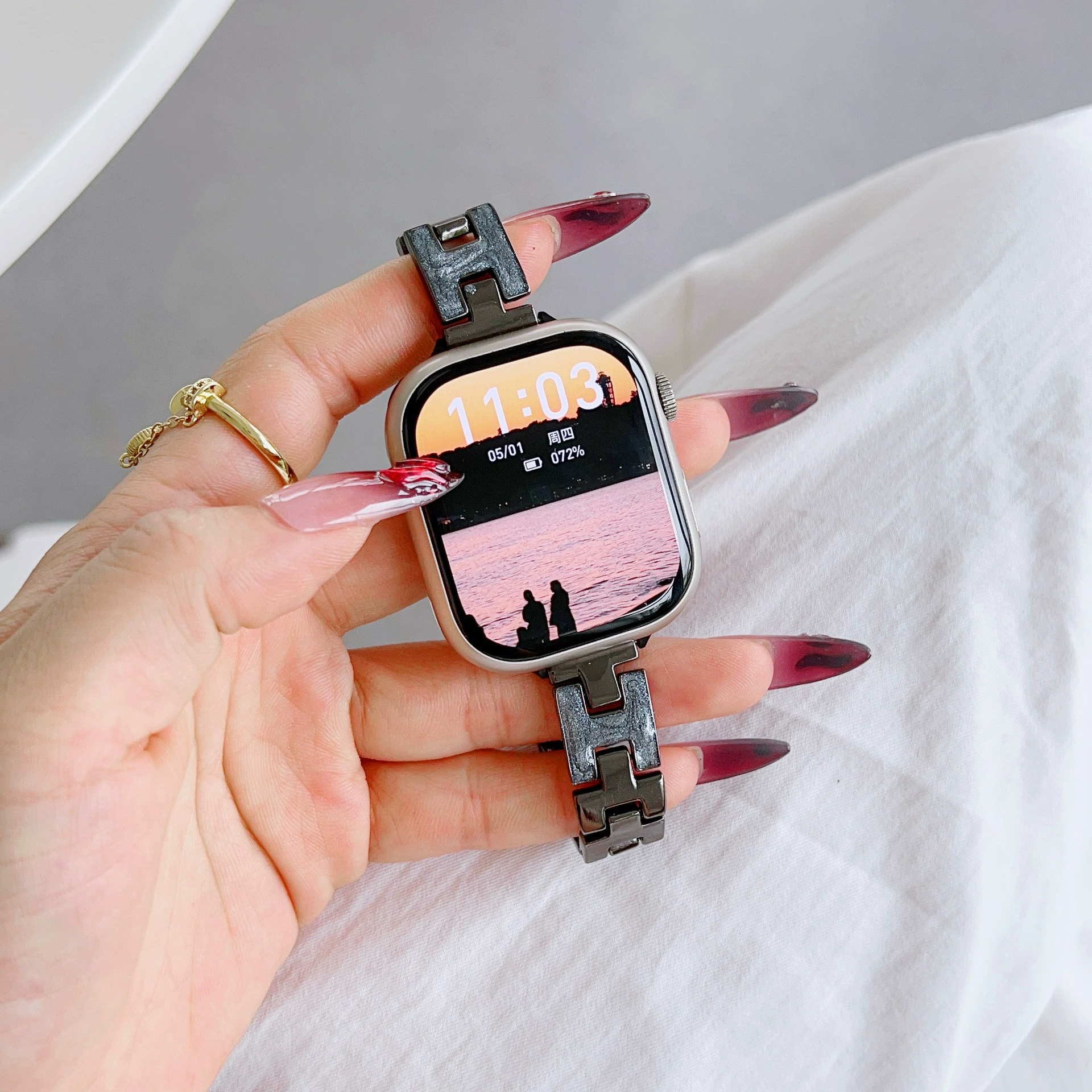 H-drop металлический браслет подходит для Apple iwatch5678910 поколения SE часы Huawei Redmi Xiaomi ремешок