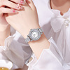 Waterproof swiss watch, fashionable metal quartz set, bracelet, Korean style, wholesale, diamond encrusted
