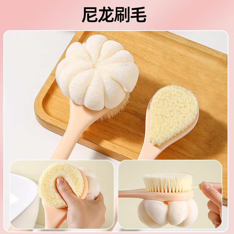 Frota espalda cepillo de mango largo cepillo de baño cepillo de nylon cepillo de baño de doble cara cepillo de pelo suave frota barro para eliminar la ceniza cepillo espalda artefacto