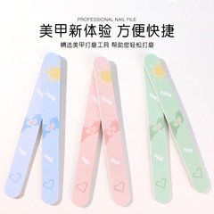 Set of 2 Double-Sided Girl Heart Nail Files with Sanding Strips, Buffing Tools, Nail Shaping Sponge and Abrasive Tools Factory