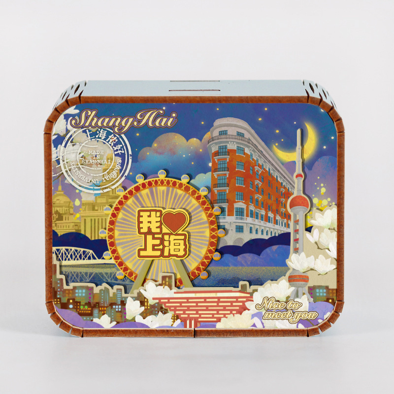 オリジナルアモイ重慶南京西安都市動態オルゴールオルゴールオルゴール観光記念品|undefined