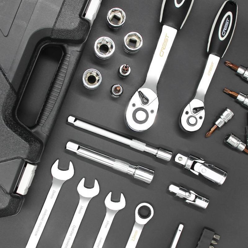 Kit de herramientas de reparación de automóviles conjunto completo multifuncional de reparación de automóviles trinquete llave de manguito caja de combinación de manguito grande