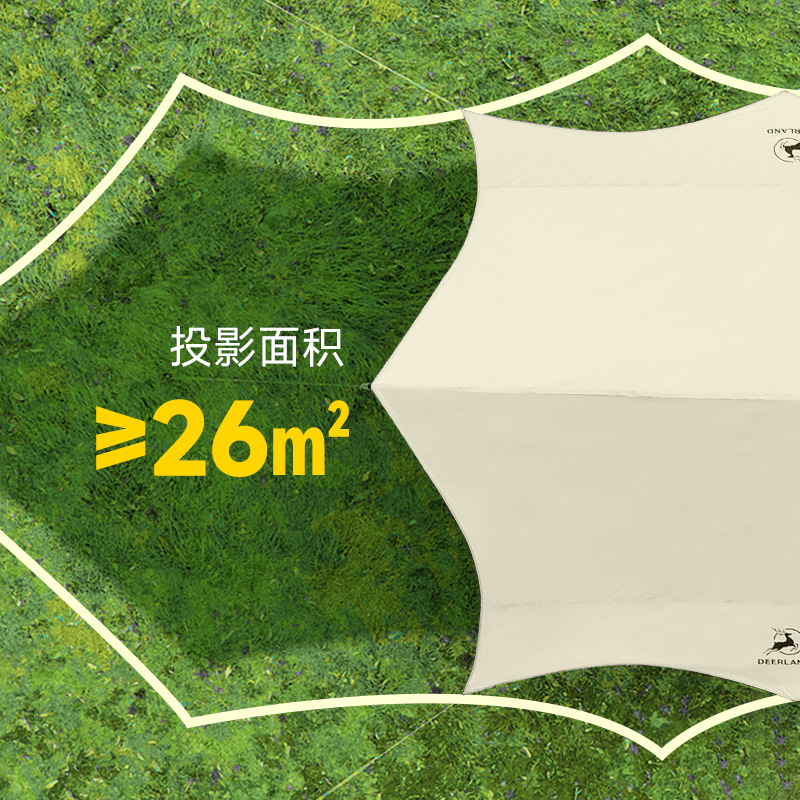 deerland outdoor camping canopy tent black glue sunscreen large butterfly octagonal portable