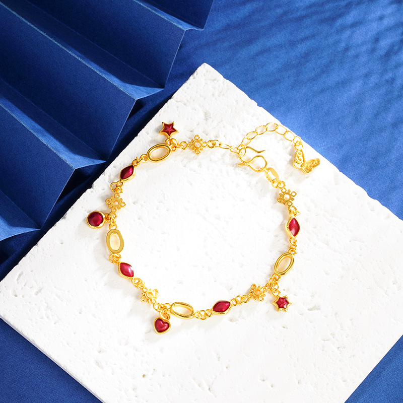 Vietnam Shajin nuevo estilo chino pulsera púrpura micro-estrella mujer no se desvanece goteo de aceite de alta calidad pulsera Yiwu fábrica al por mayor