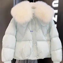 韩系甜美温柔毛领羽绒棉服女奶系乖巧减龄小众设计感宽松保暖外套