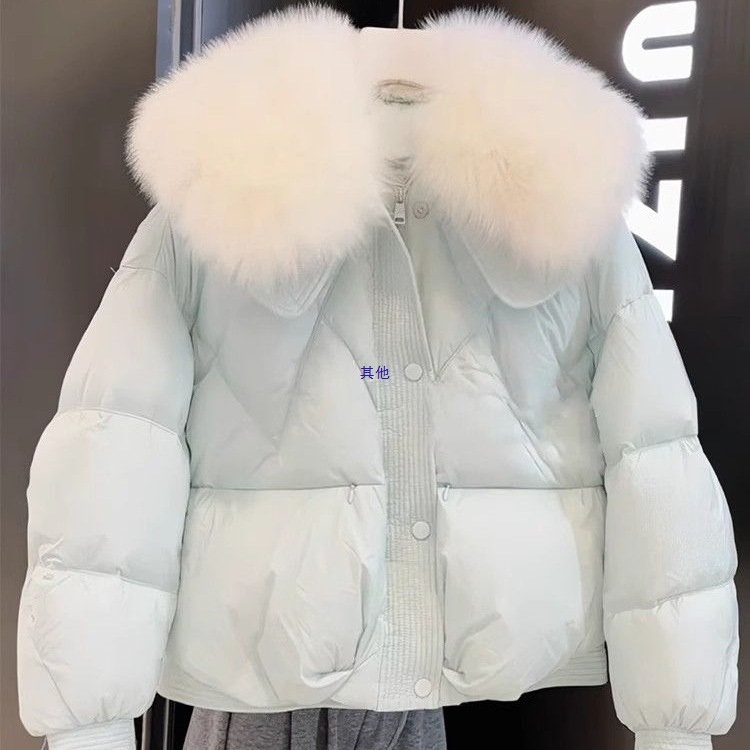 韩系甜美温柔毛领羽绒棉服女奶系乖巧减龄小众设计感宽松保暖外套