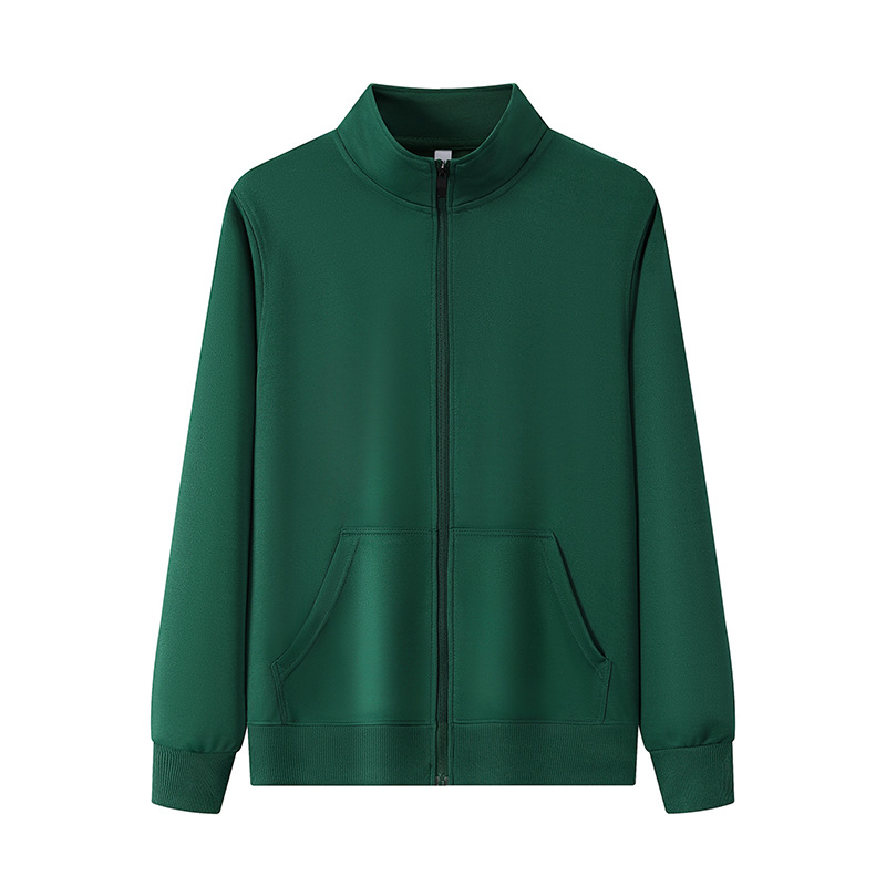 Primavera y otoño cremallera cardigan camisa de manga larga camisa cultural chaqueta de trabajo chaqueta de cuello suéter logo personalizado ropa de trabajo