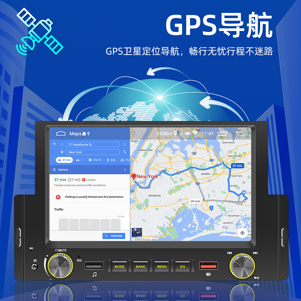 Transfronterizo de 6,2 pulgadas pantalla grande control central navegación Android inalámbrica carplay reproductor Bluetooth para automóviles