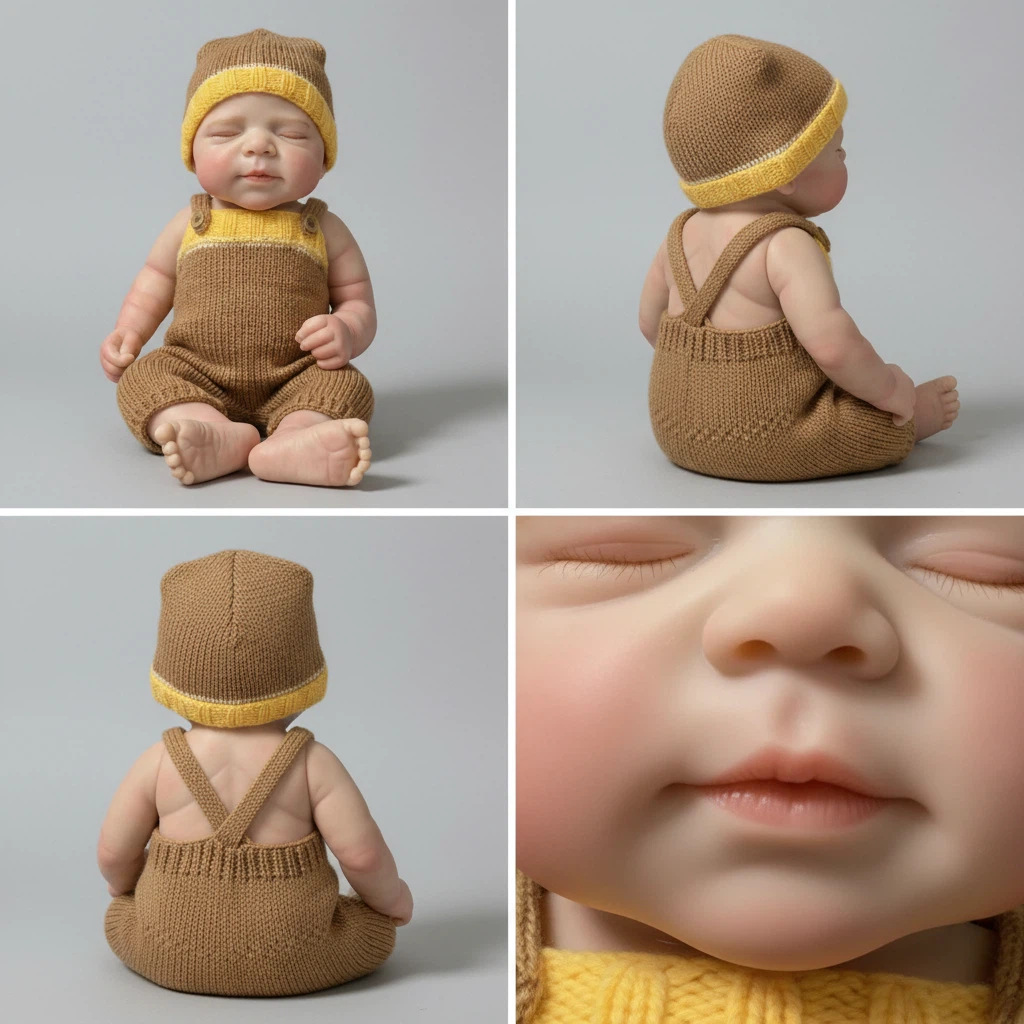 19 pulgadas suéter khaki monje pascale muñeca de silicona regalo de vacaciones para niños