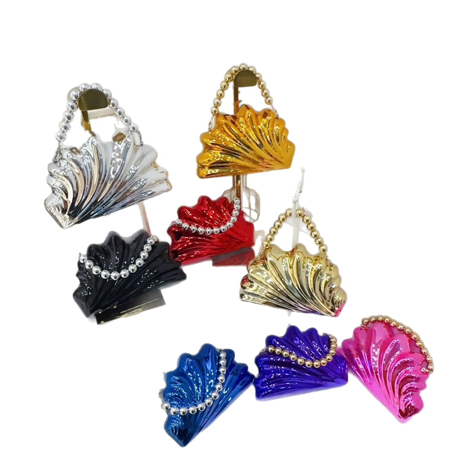 Bolsa de cena de lujo ligera transfronteriza estilo de conchas personales bolsas acrílicas perlas portátiles brillante cara de moda damas bolsas de noche