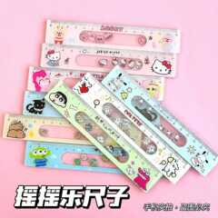 メーカー卸売りアニメかわいいジャケット定規4点セット三角定規直角定規ロッキング定規15cm試験専用