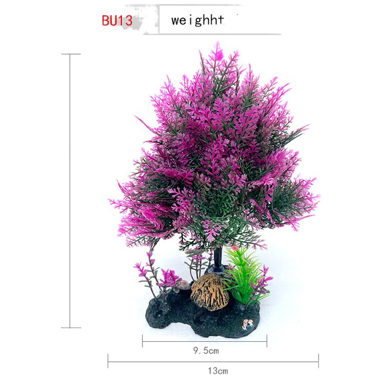 Pecera paisaje simulación plantas acuáticas acuario decoración plástico planta crawler caja bonsai Pino Decoración