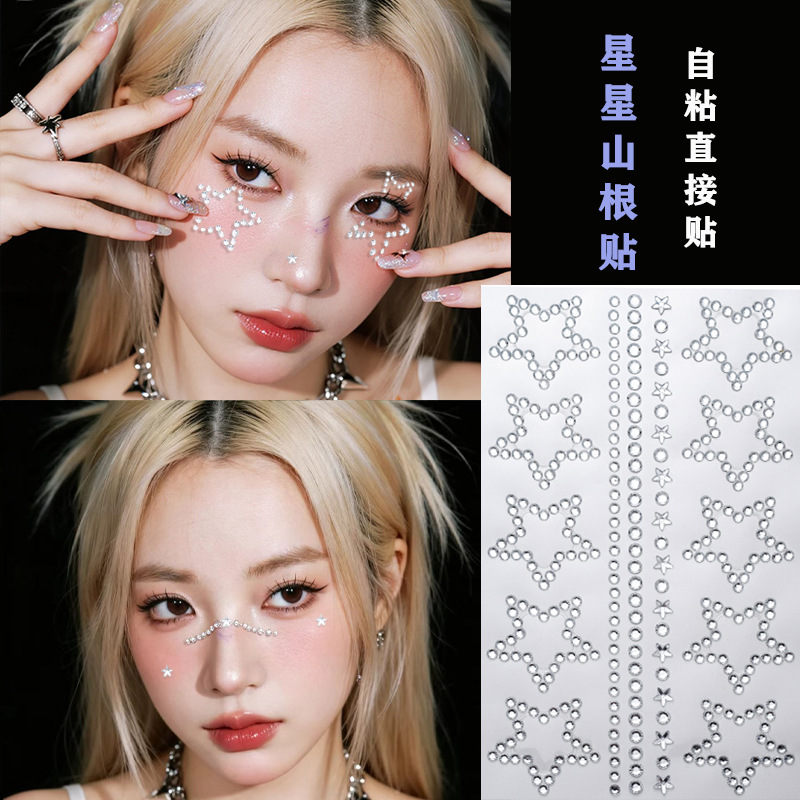 Children's Diamond Jewelry Tears Diamond Paste Face Paste Gem Face Eye Drill Drops Embellishment Decorative Paste Makeup Diamond Paste Makeup