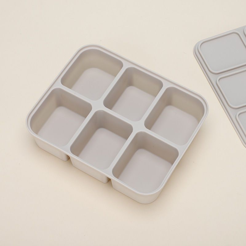 6칸 이유식 상자 - 살구색