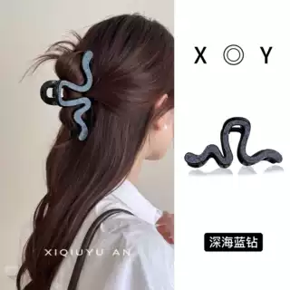 新款波浪满钻不规则抓夹高级感几何鲨鱼夹气质后脑勺盘发发夹头饰