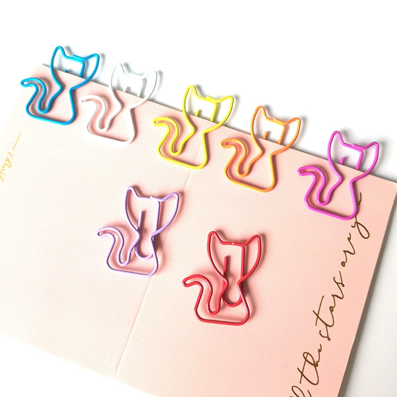 Трансграничные горячие продажи 7 цветных кошачьих животных скрепки креативные металлические скрепки офисные папки скрепки