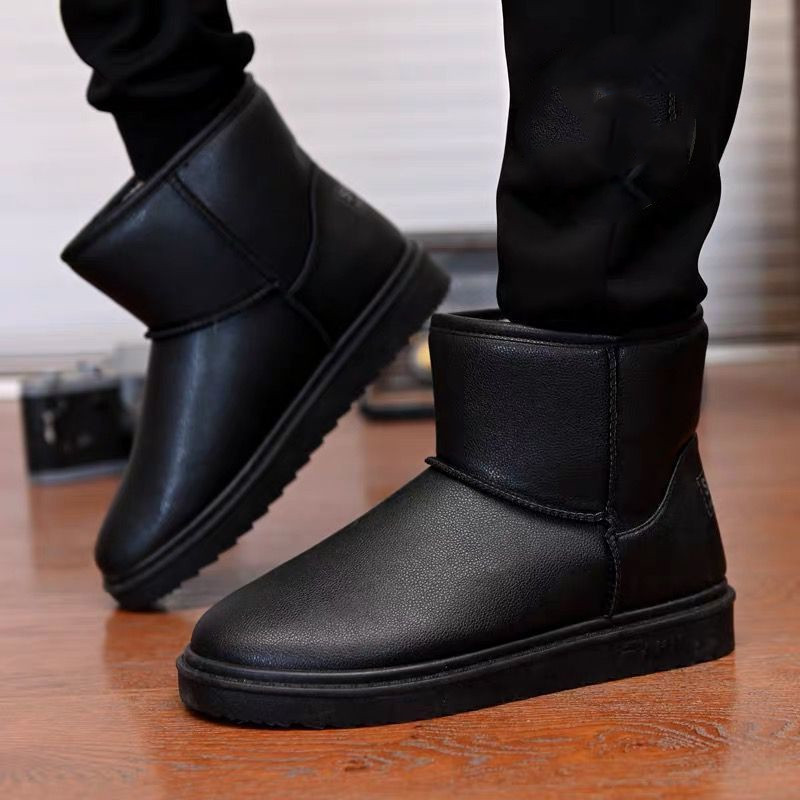 Botas de nieve para hombre 2025, forradas de lana, gruesas, cálidas, impermeables, de cuero PU, estilo Martin, modernas, para parejas, de algodón, para hombre y mujer image 5