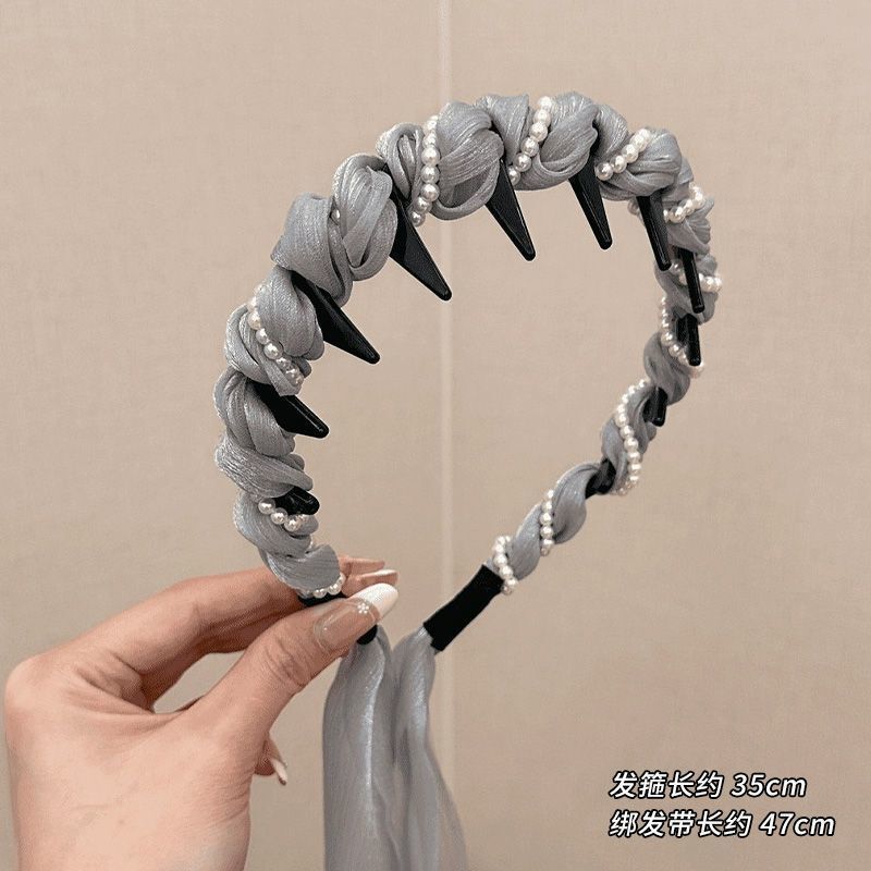 高级感黑色发箍女款2025新款高颅顶头箍带齿防滑压发发卡发捆头饰|undefined