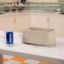 北欧棉线绳编织收纳筐收纳篮柜子内衣袜子整理置物篮桌面玩具杂物