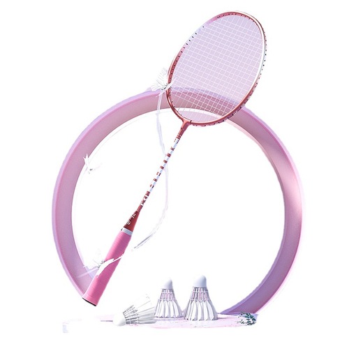 Badminton racket single and double racket lightweight alloy male and female adult student offensive durable children's racket set