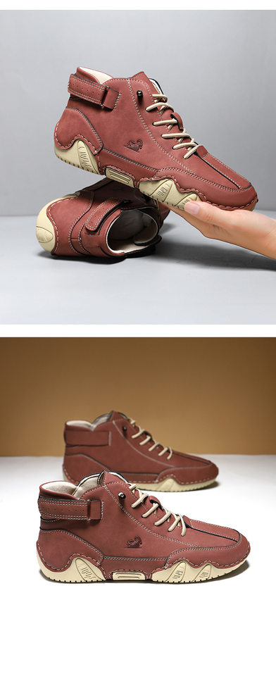 Bốt Martin nam cổ cao dáng bạch tuộc, da PU, đế cao su, gót bằng — C7001 màu kaki, C7001 màu xám, C7001 màu đen, F7001 màu hồng chi tiết 30